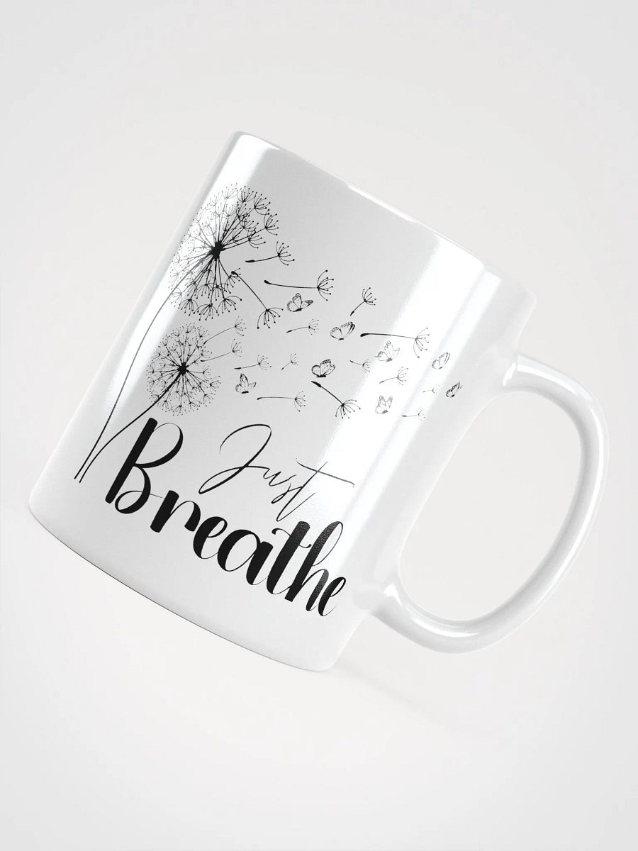Just Breathe Black Dandelion Ceramic Mug product image (7)