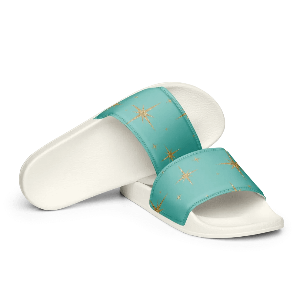 REAL Women's Slides - Teal with Gold Stars product image (9)