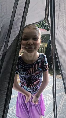 We went up over 80° today so we decided to cool off with Ana's new sprinkler from @fivebelow 🚀 💦 #sprinklerfun #summerfun☀️ #...
