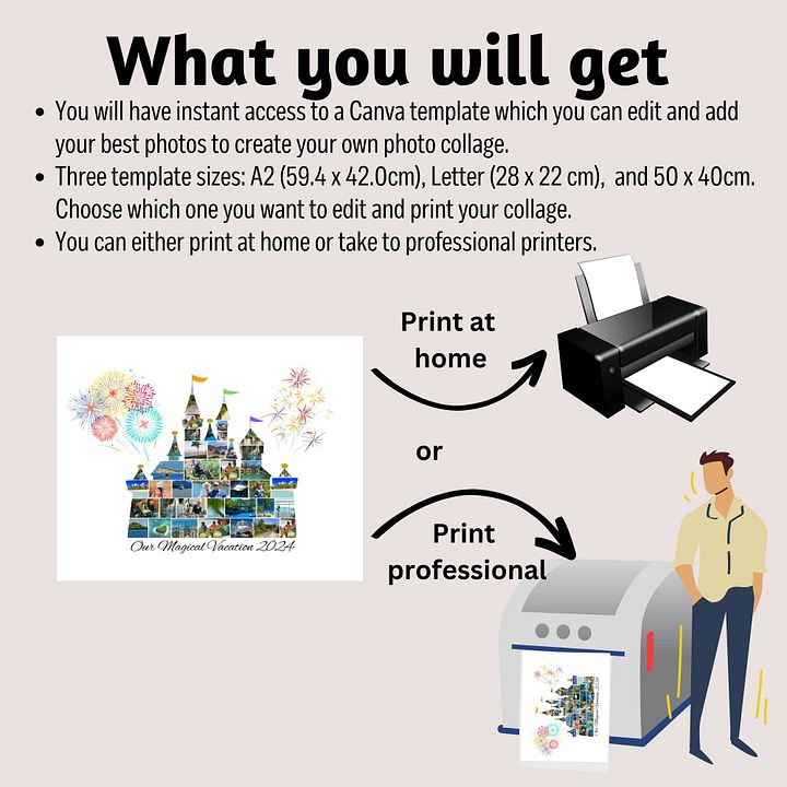 Magical Vacation Castle Photo Collage Canva Template product image (2)