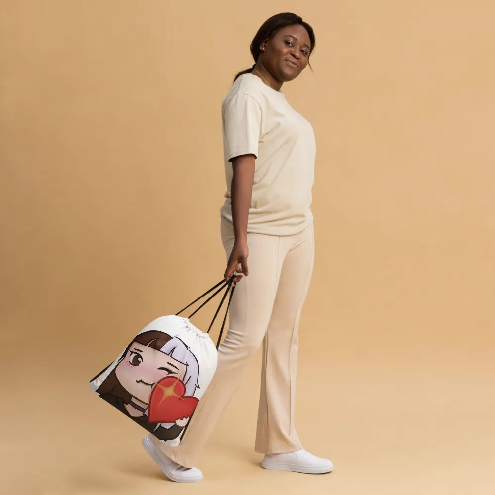 Lila Heart Drawstring Bag product image (3)