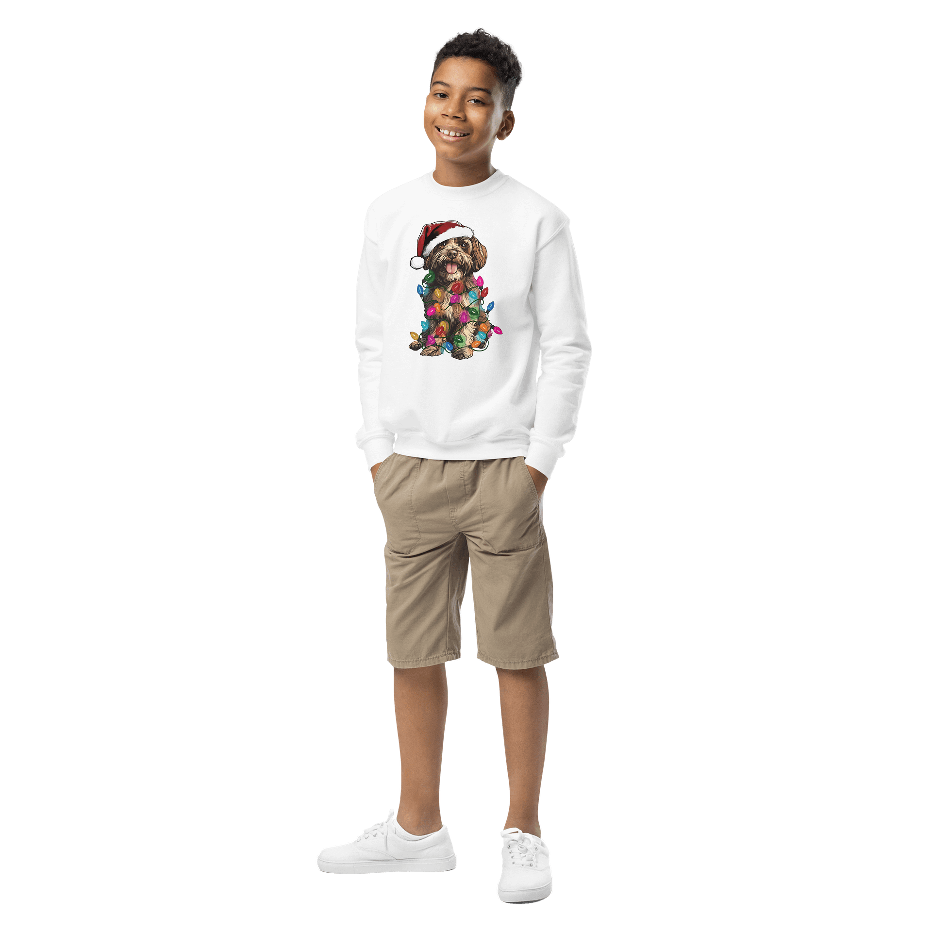 Funny Christmas Havanese(Chocolate) Youth Sweatshirt product image (6)