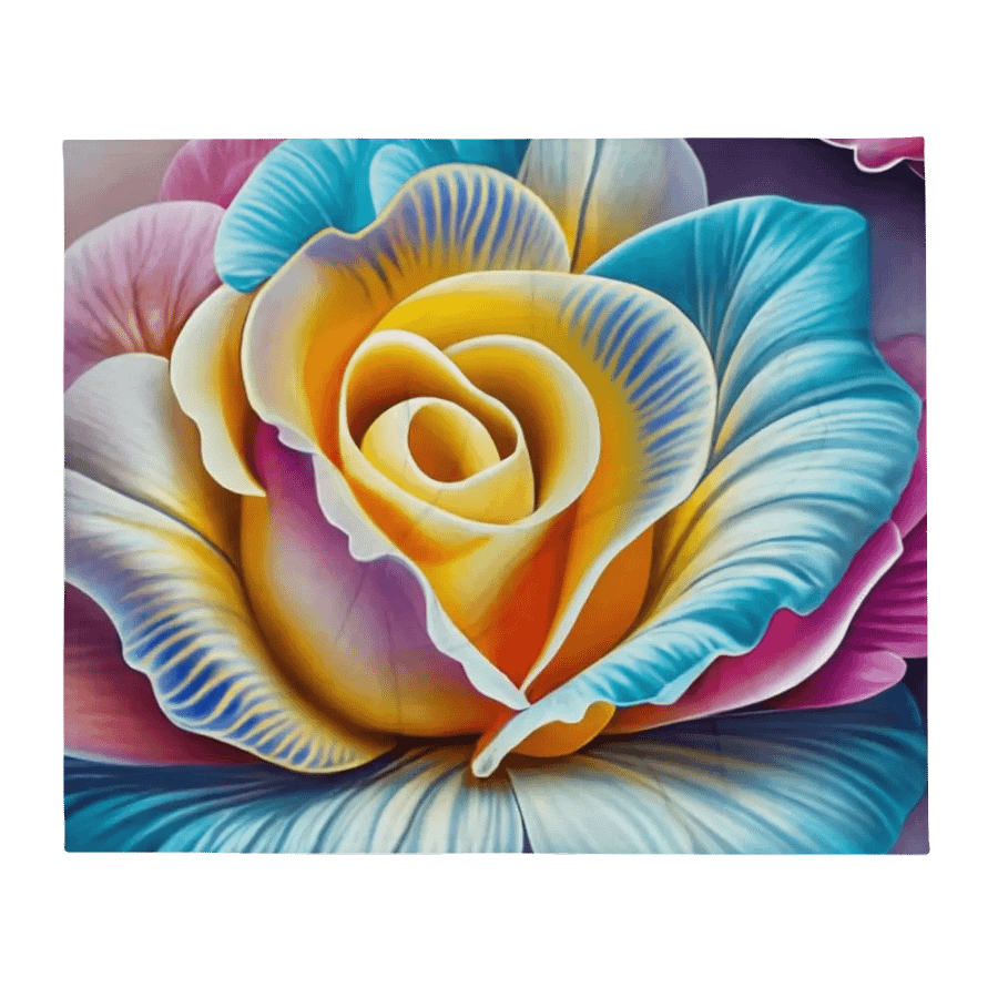 Exotic Colorful Rose Throw Blanket product image (3)