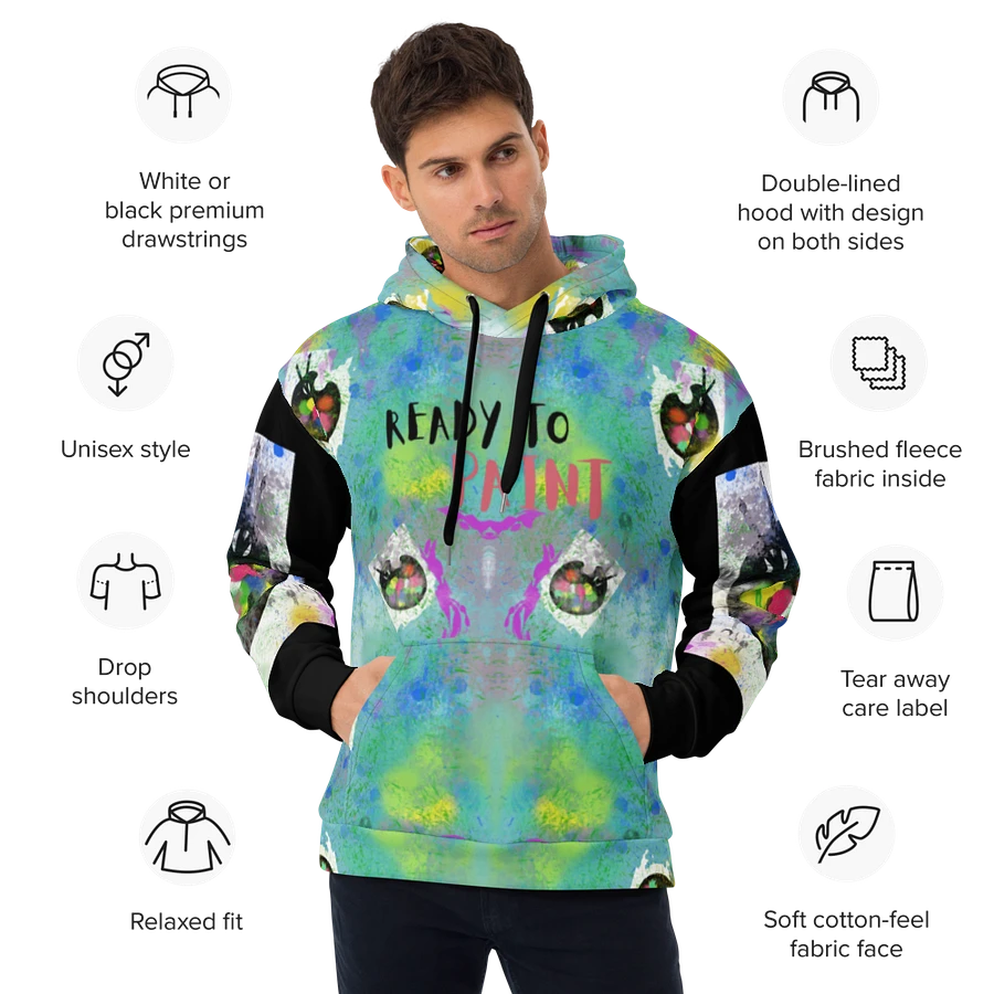 Splatter-Wear #3 All-Over-Print Unisex Hoodie/Aqua product image (4)