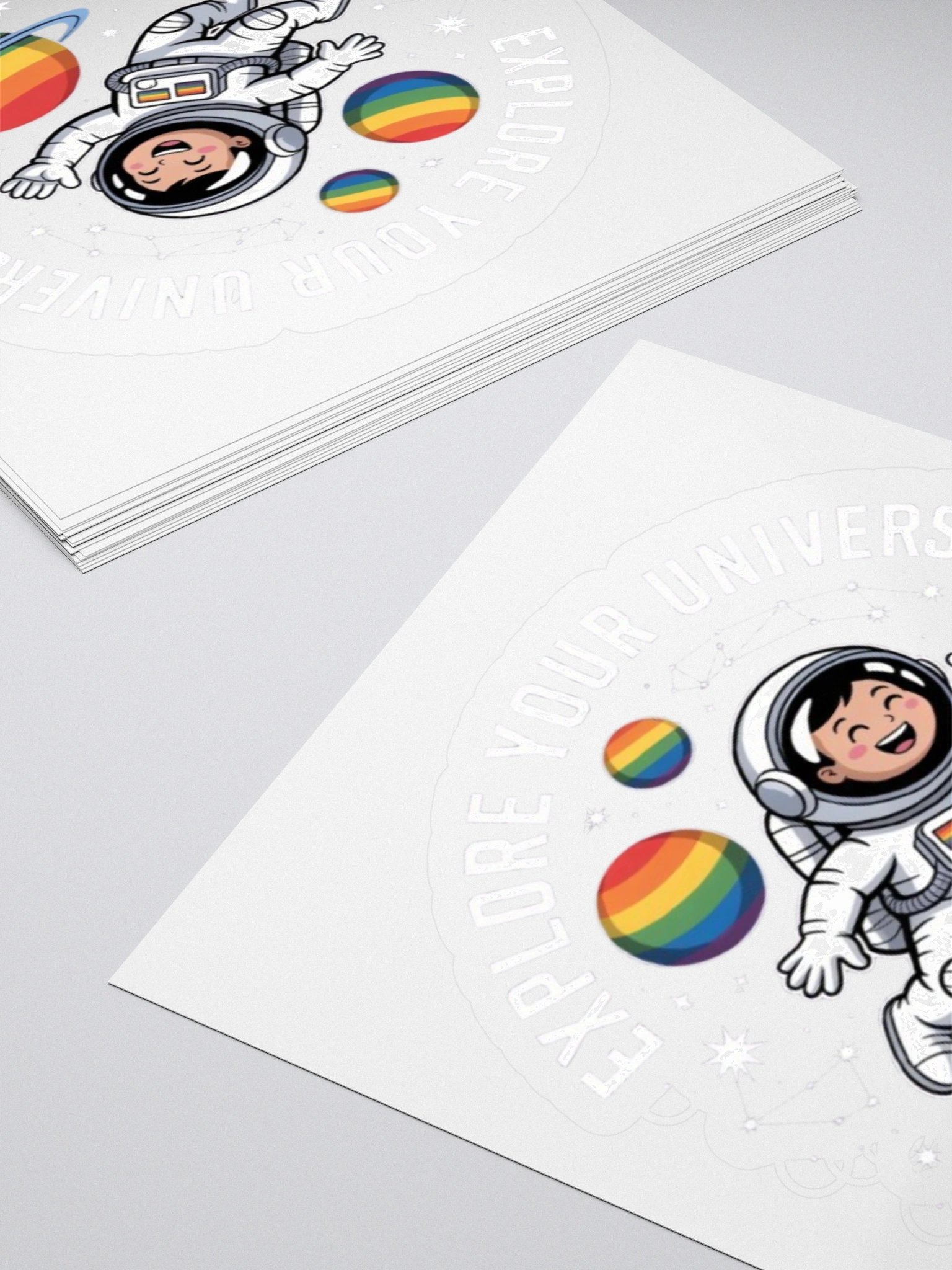 Exclusive 'Explore Your Universe' Astronaut Sticker with Rainbow Planets product image (11)