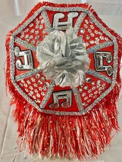 Custom Red & Silver Parasol product image (1)