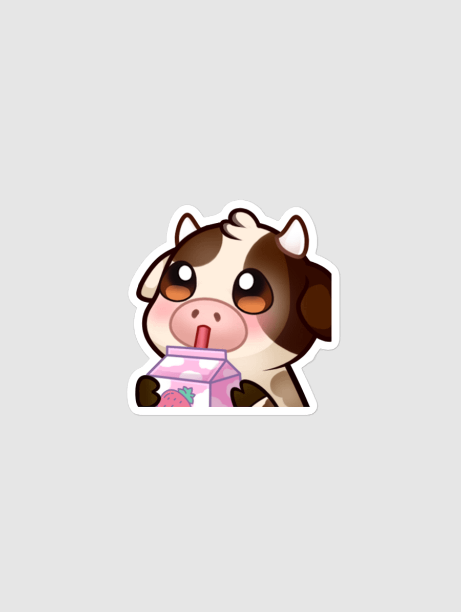 Strawberry Milk Cow Emote Sticker product image (1)