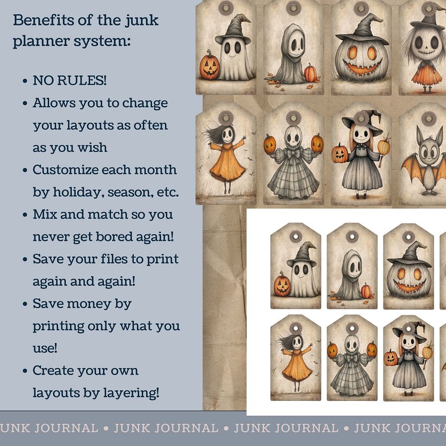 Spooky Halloween - Printable Tags V7 product image (3)