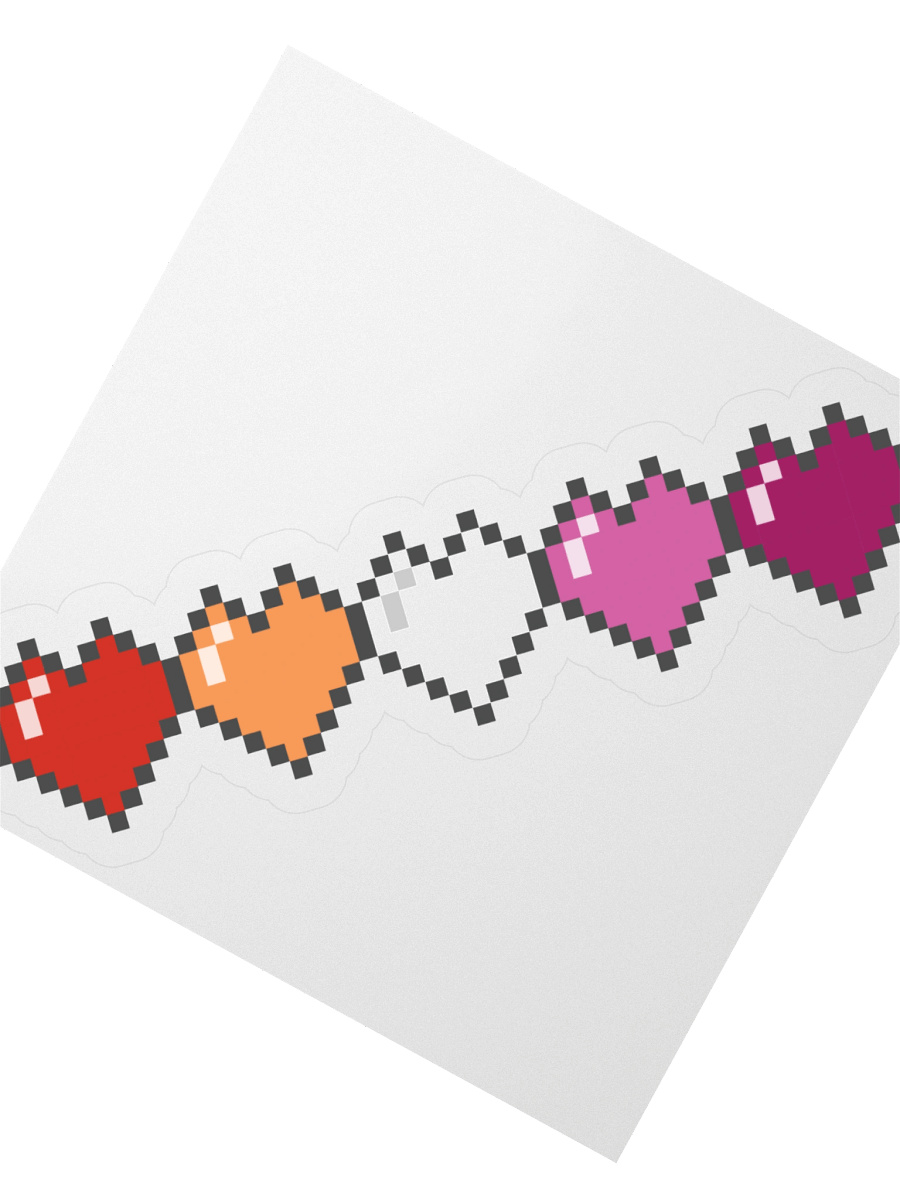 Lesbian Pixel Hearts Sticker product image (7)