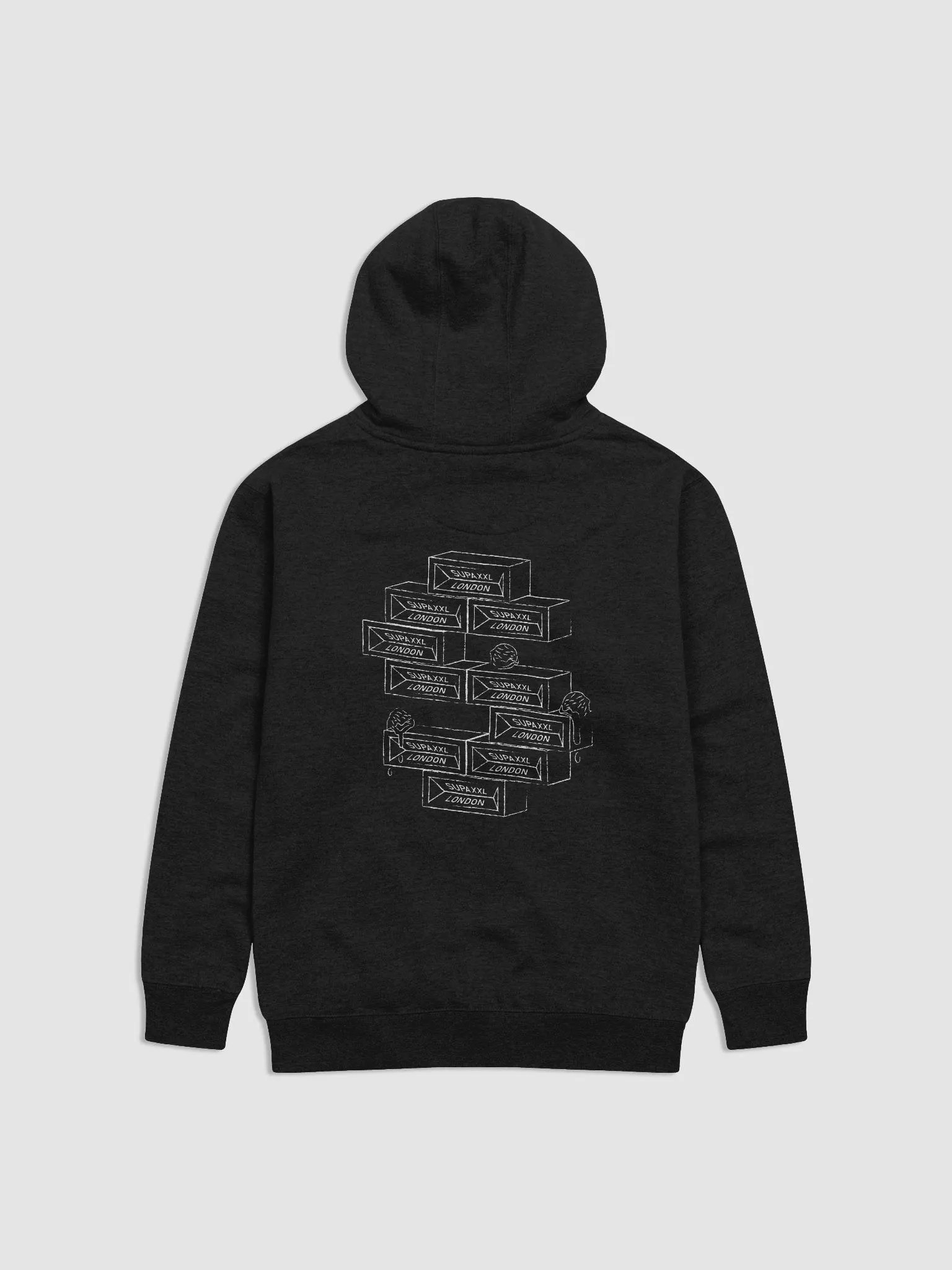 Supa Brick Wall Design Hoodie Black product image (1)