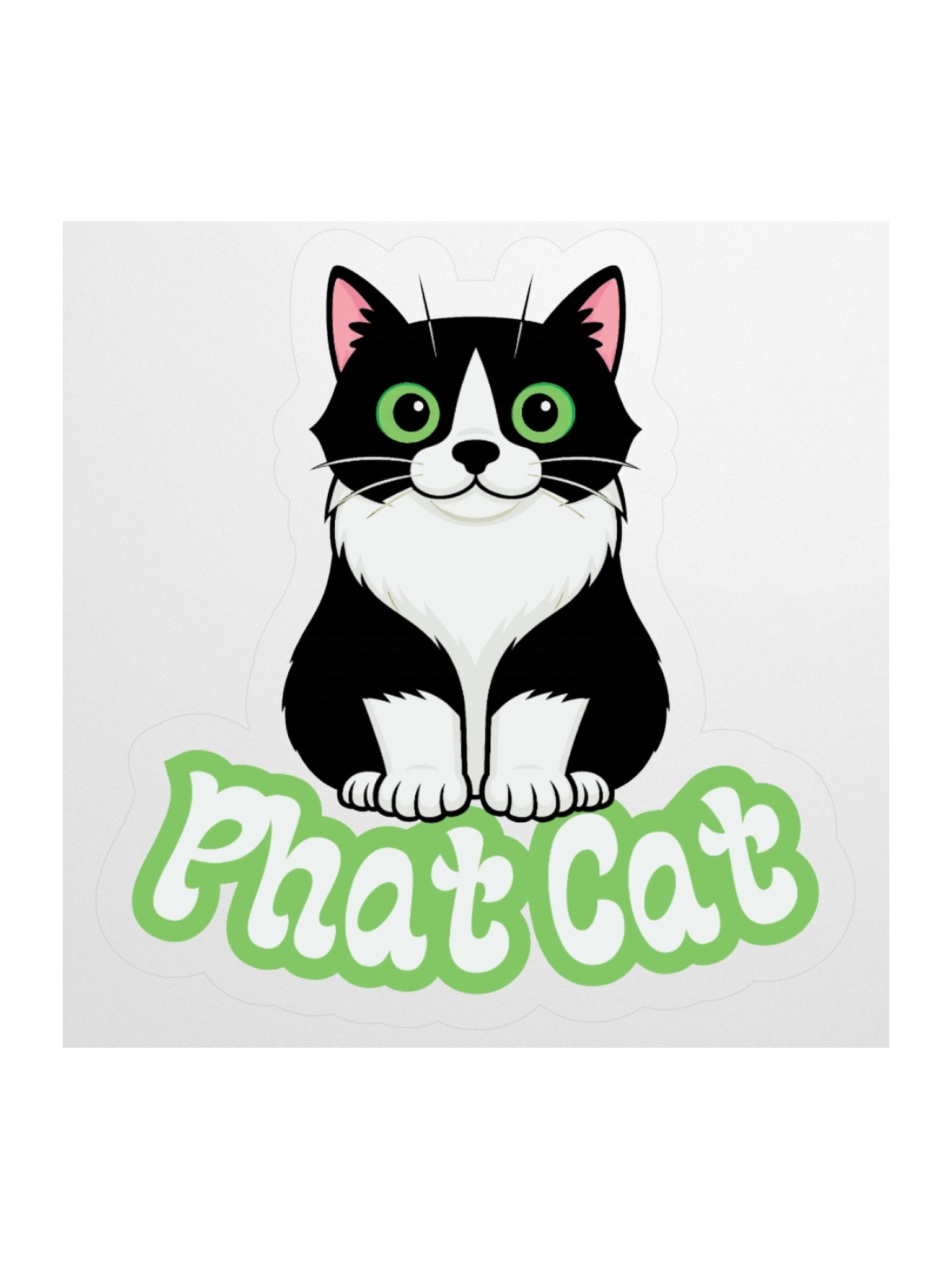 Small Phat Cat Sticker (Green) product image (1)