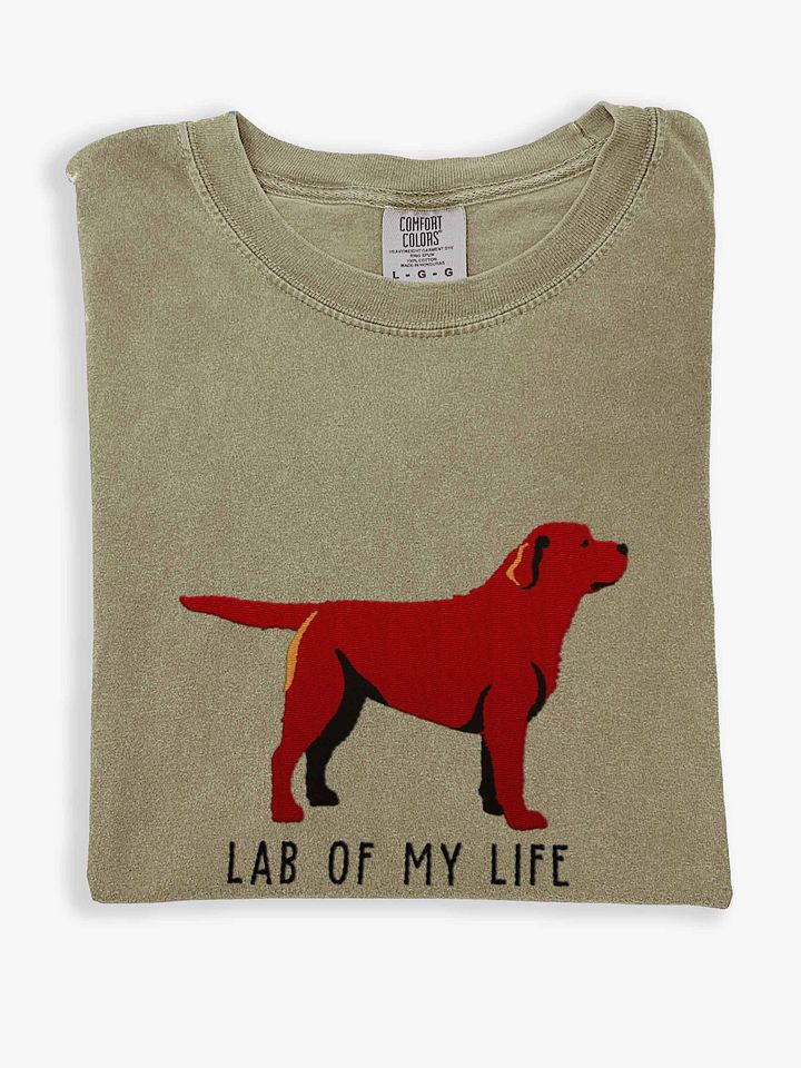 Lab of My Life T-Shirt(Embroidered) of a Labrador Retriever(Chocolate) product image (1)