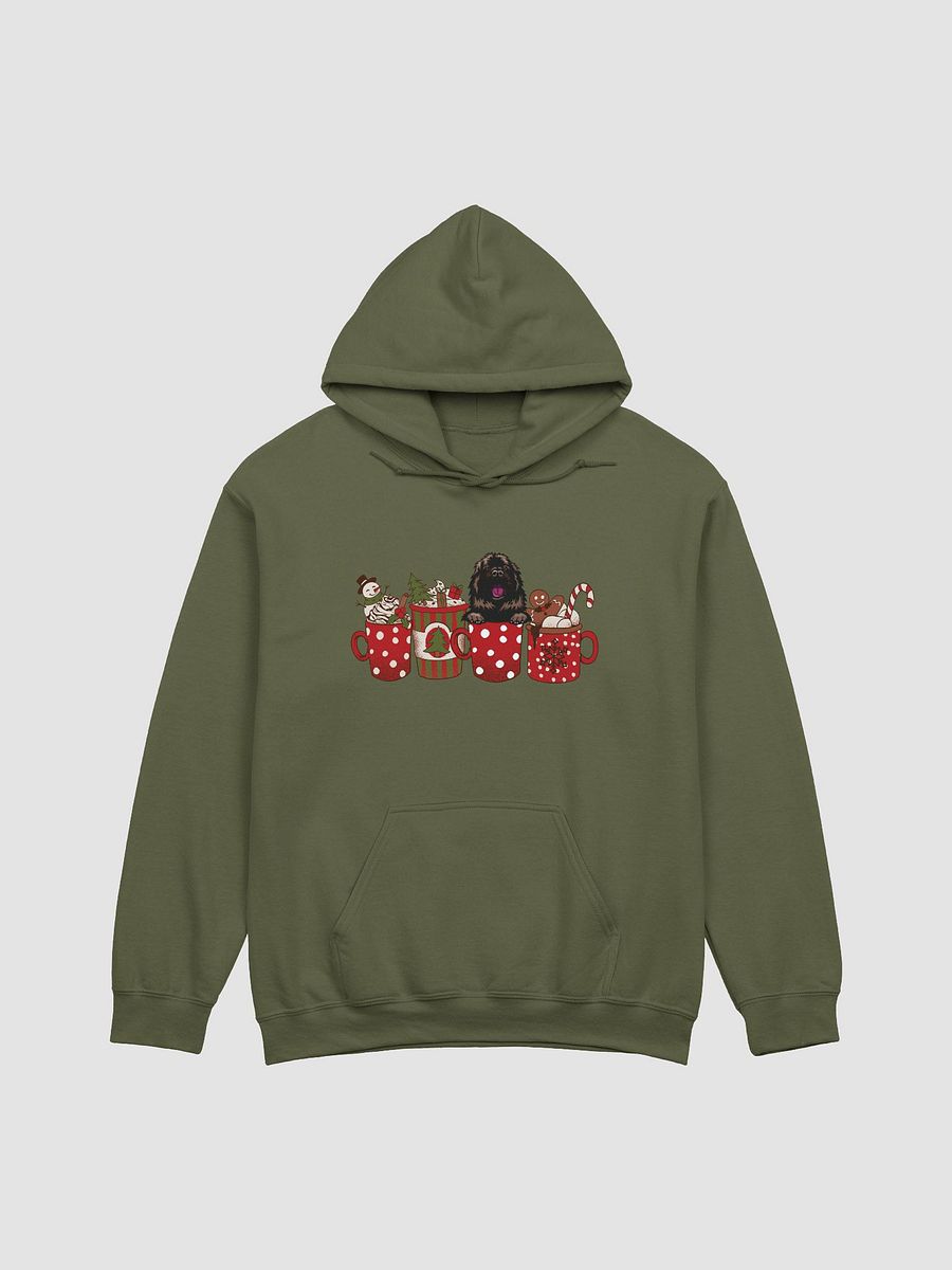 Cute Newfoundland Dog in a Christmas Cup Hooded Sweatshirt | Funny Christmas Pup in a Cup product image (14)