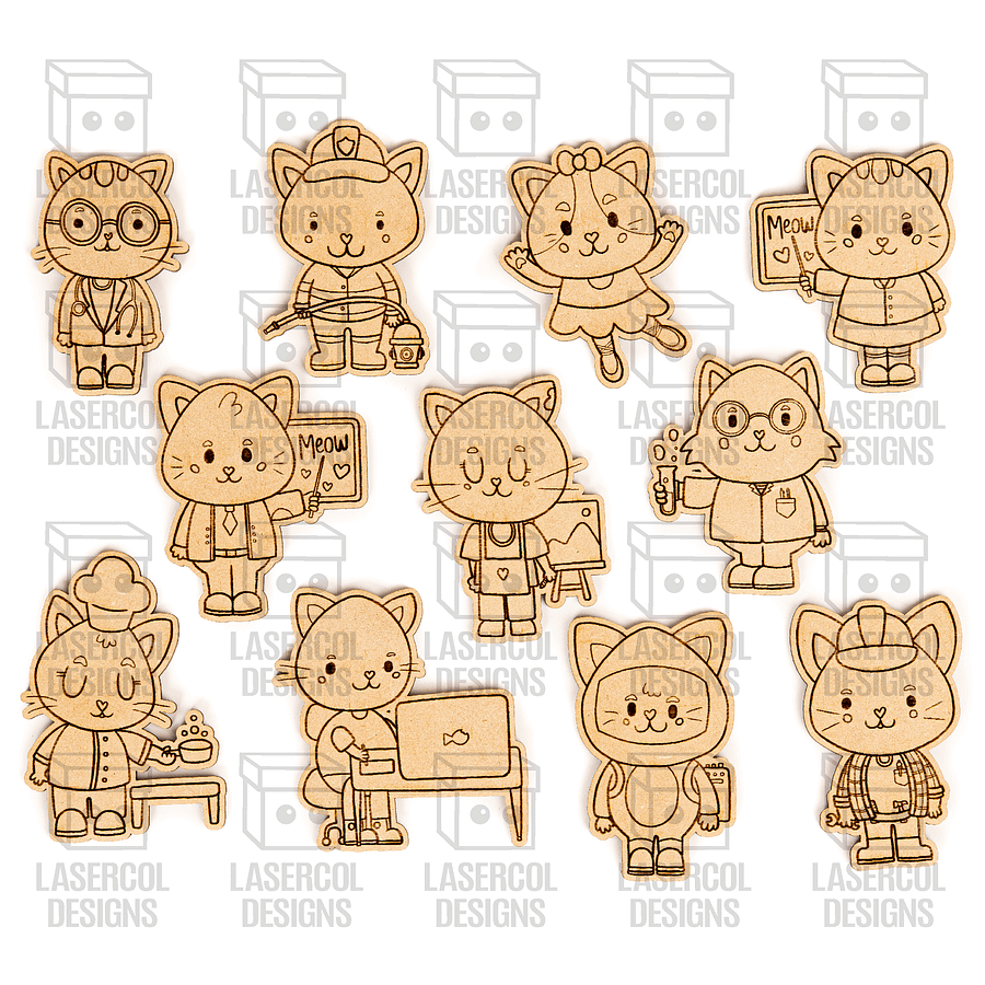 Cats Paint Kit DIY Cut Outs - Laser Cut Files product image (3)
