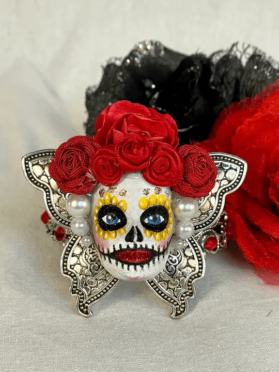 Red Roses Dia de los Muertos Cuff product image (1)