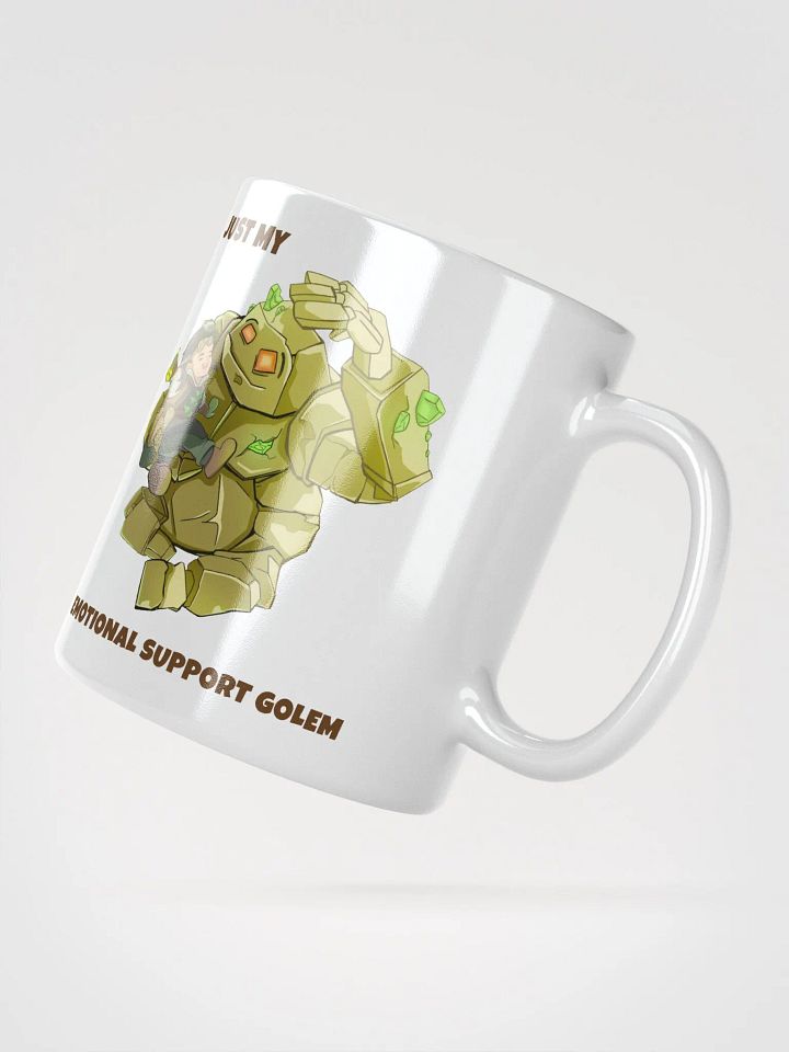 Emotional support Golem & Alchemist white ceramic mug 11oz 15oz 20oz for gamers, scientists, and chemists product image (2)