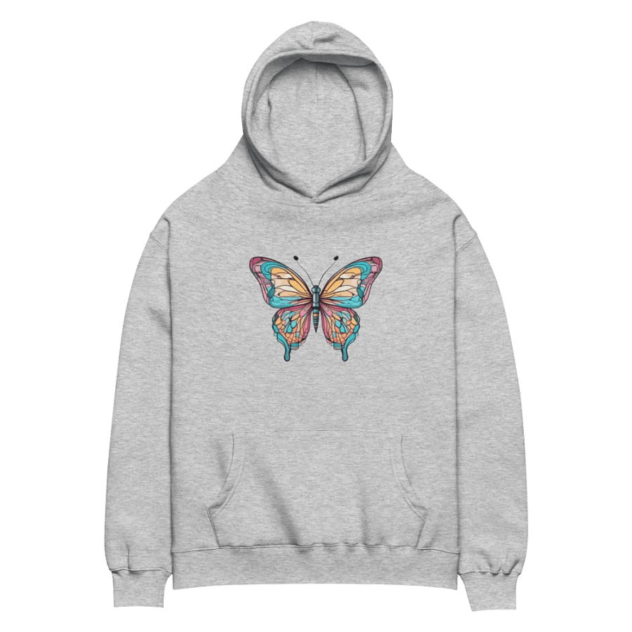 Colourful Glass Butterfly Oversized Hoodie product image (2)