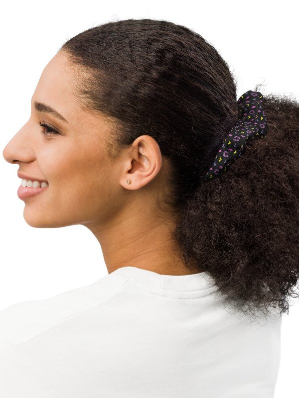 Oh Worm? black pattern scrunchie product image (2)