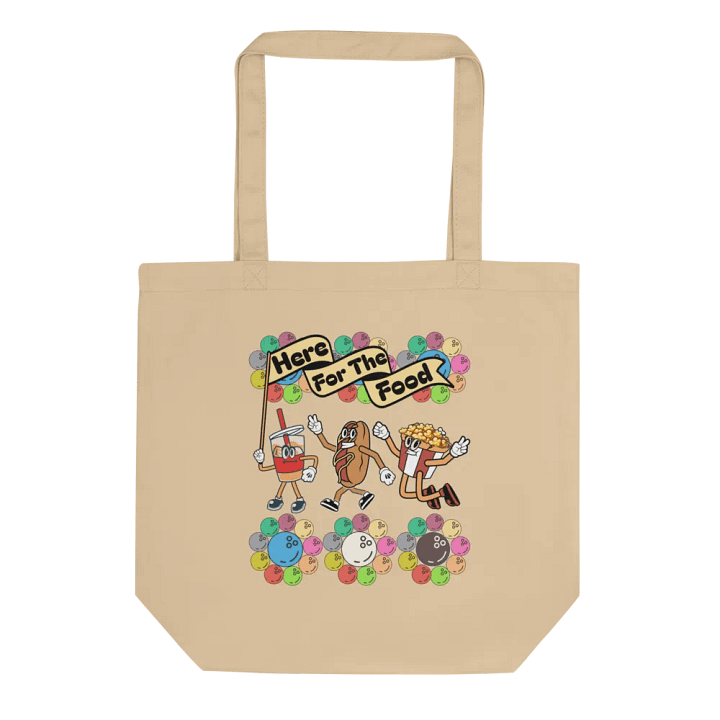 Here Just For The Food Bowling Foodie Fun Eco Tote Bag product image (1)