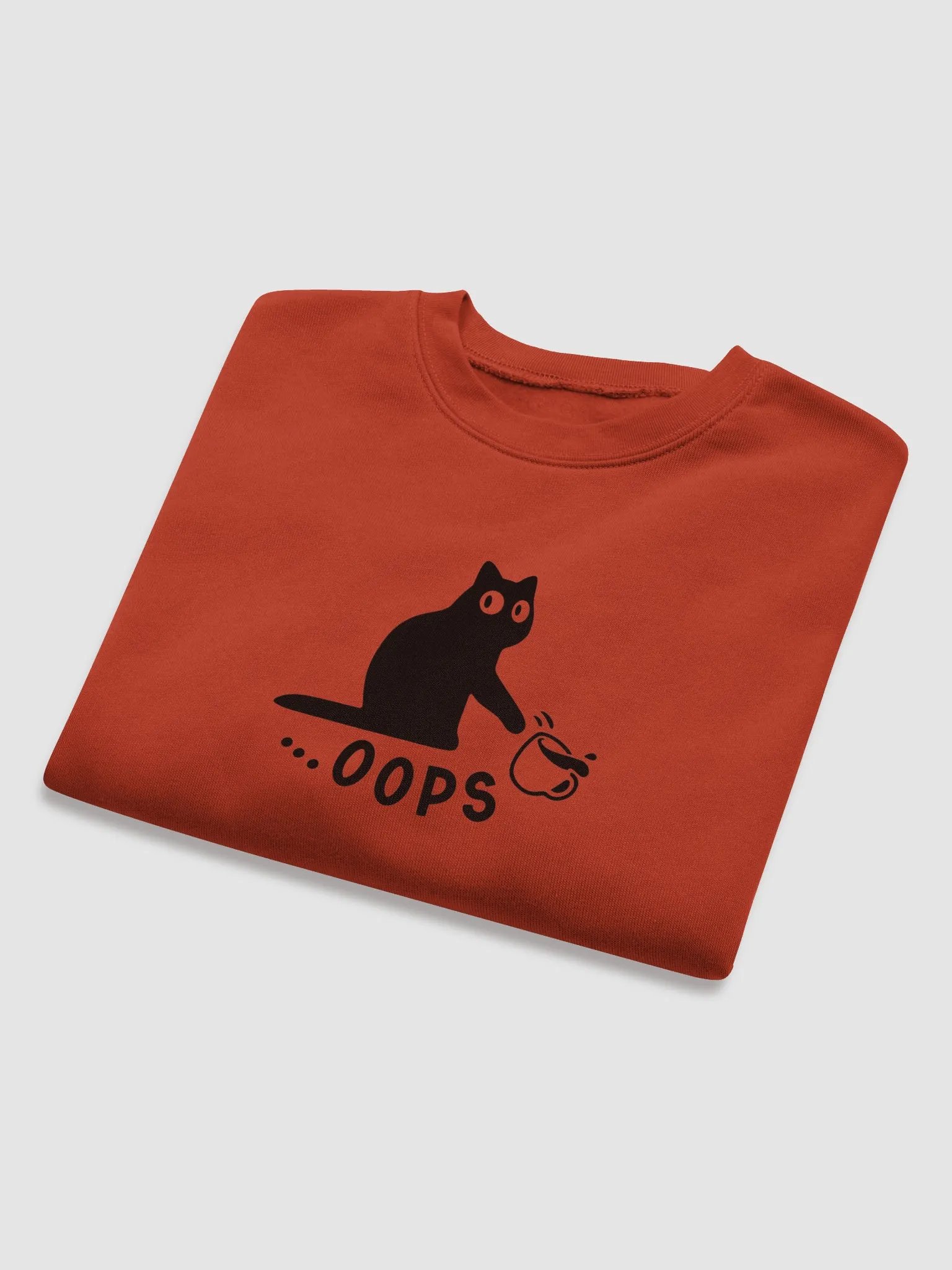 Oops! Cat Silhouette Knockover Crop Sweatshirt product image (23)