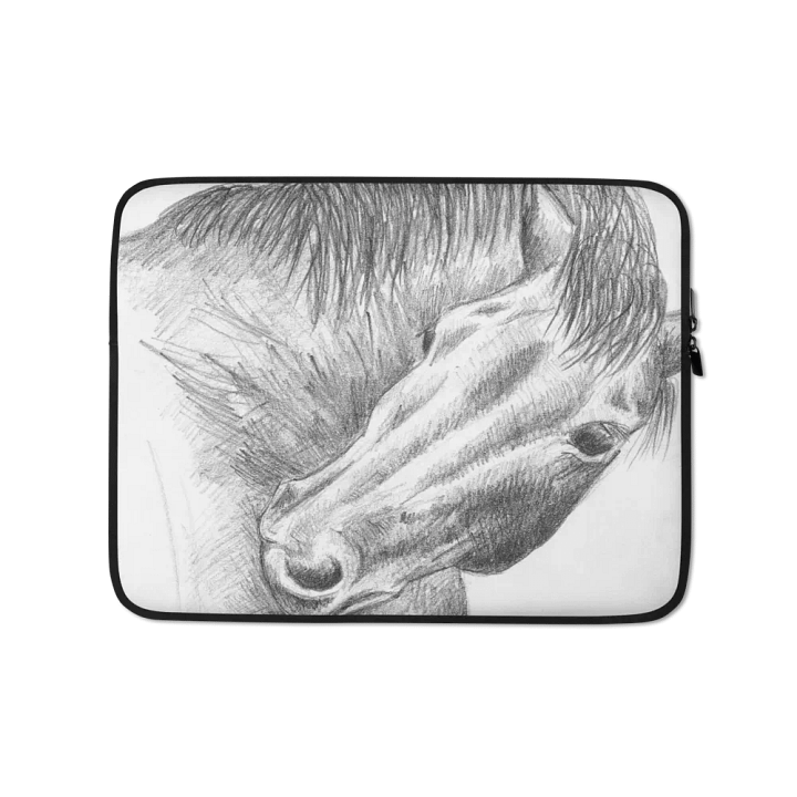 Thoroughbred horse scritching laptop sleeve product image (2)