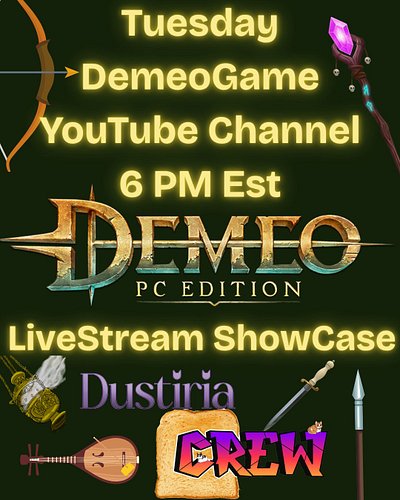Join Dustiria & Toast Crew as they play Demeo during the Demeo LiveStream Showcase Tues 6 pm est. Only on YouTube DemeoGame C...