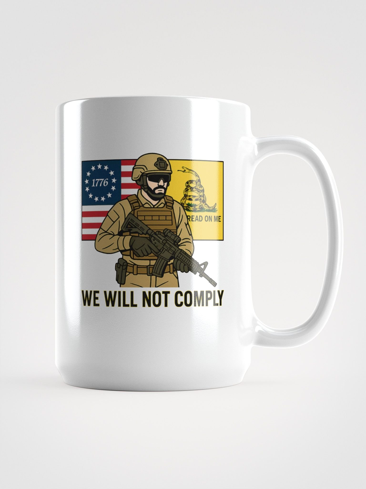 WE WILL NOT COMPLY MUG product image (1)