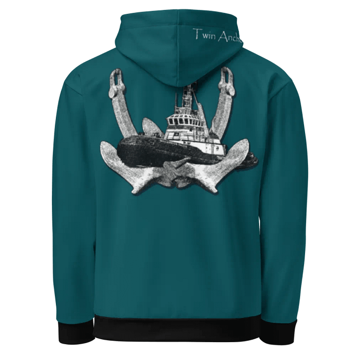 Teal Twin Anchor Marco tug Hoodie product image (1)