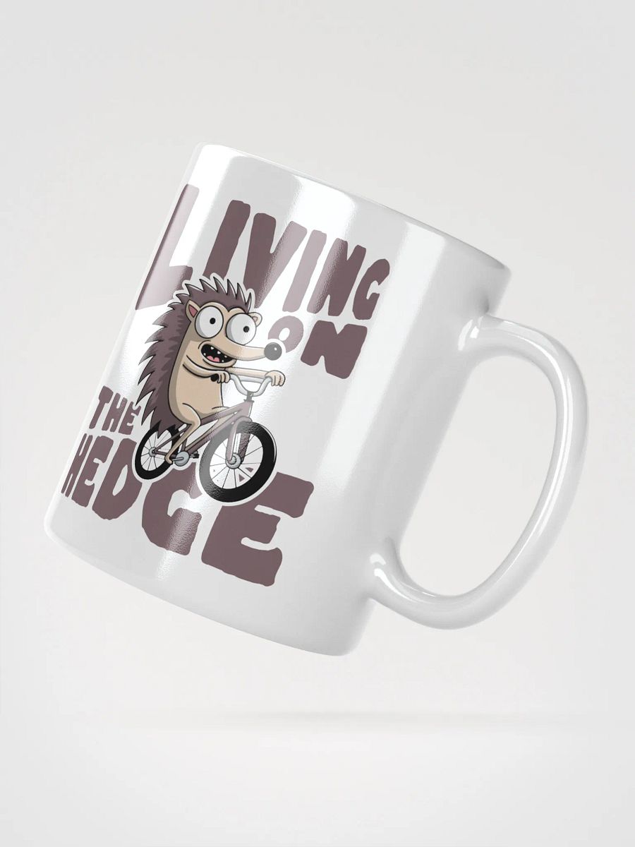 Living on the Hedge Funny Hedgehog Cycling mug – Cute Animal Pun mug for Bike Lovers product image (4)