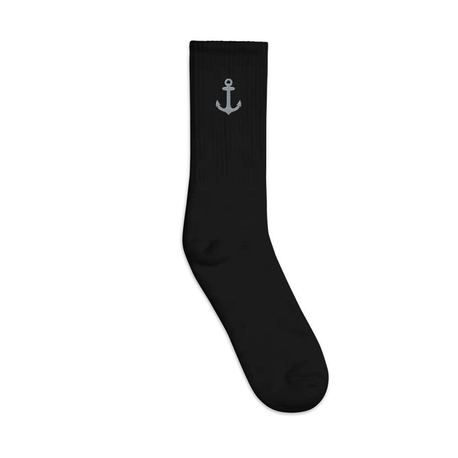 "Anchor" Embroidered Crew Socks product image (4)