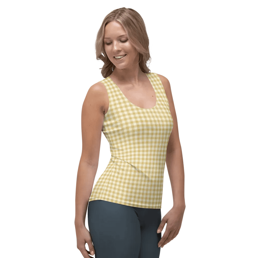 ALL-OVER PRINT DARK YELLOW VINTAGE PATTERN WOMEN'S TANK TOP product image (4)