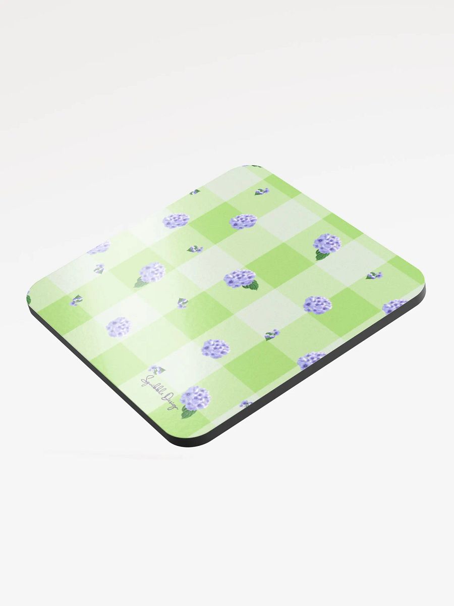 Hydrangeas on Green Gingham Coasters product image (3)