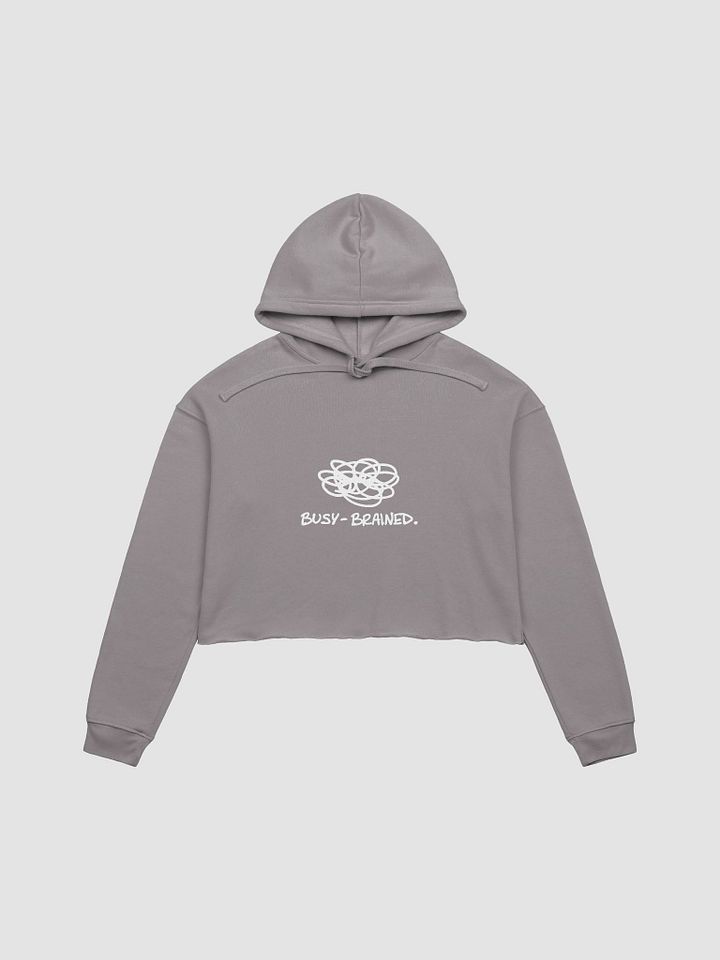 BUSY-BRAINED (white design) fleece cropped hoodie product image (26)