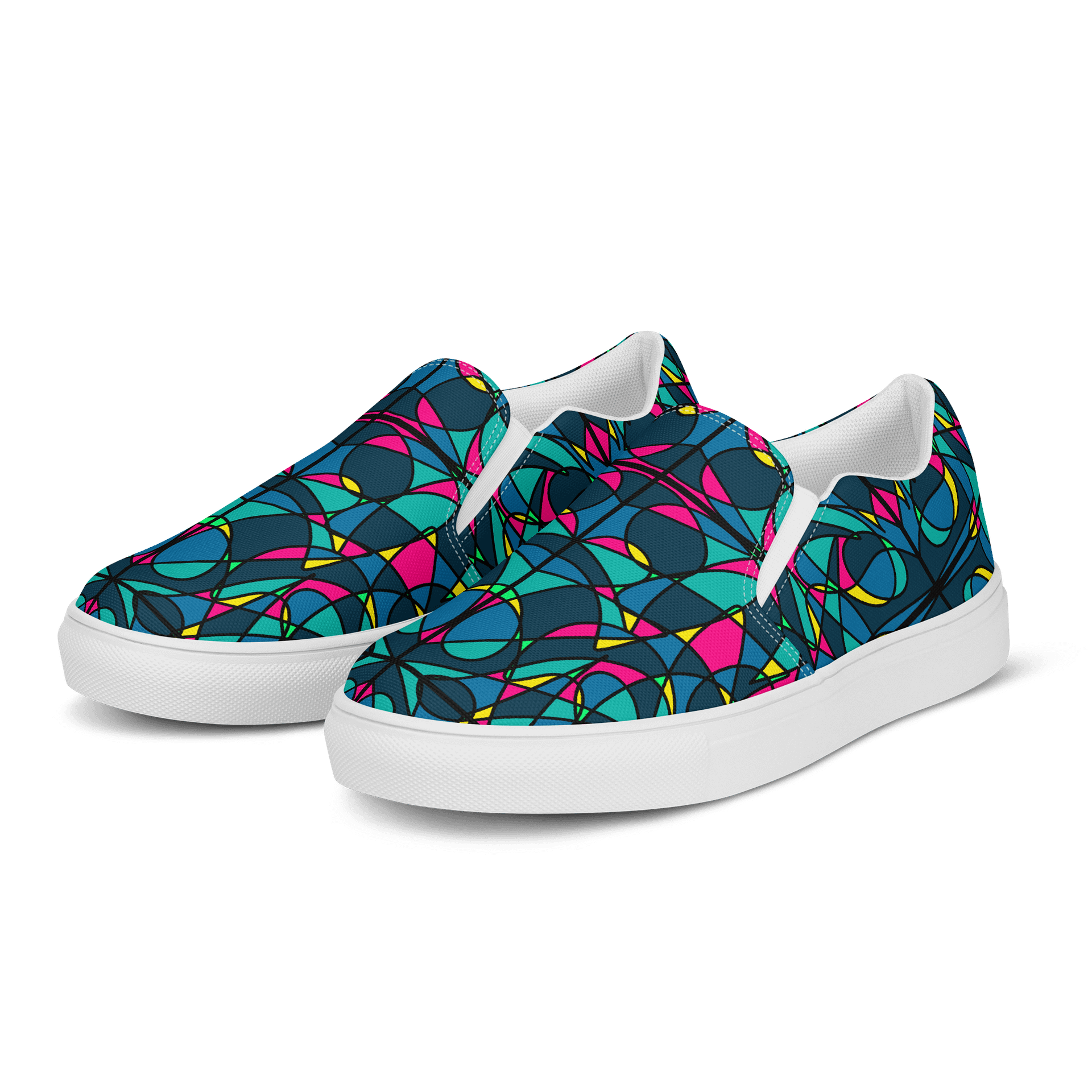 Blue Stained Glass – Women's Slip-On Canvas Shoes product image (3)