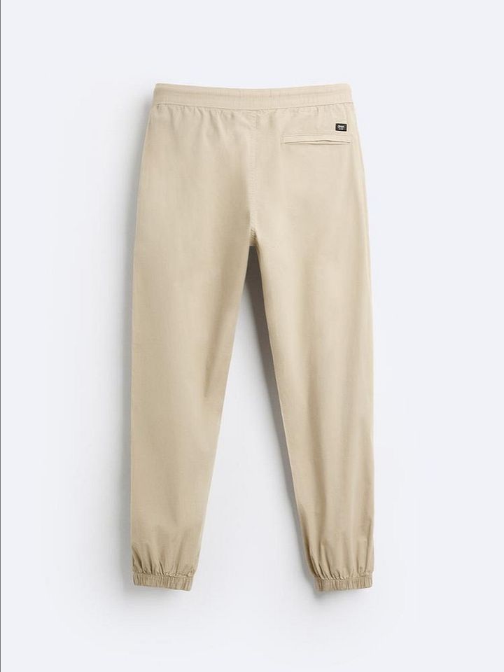 POPLIN JOGGER WAIST TROUSERS product image (2)