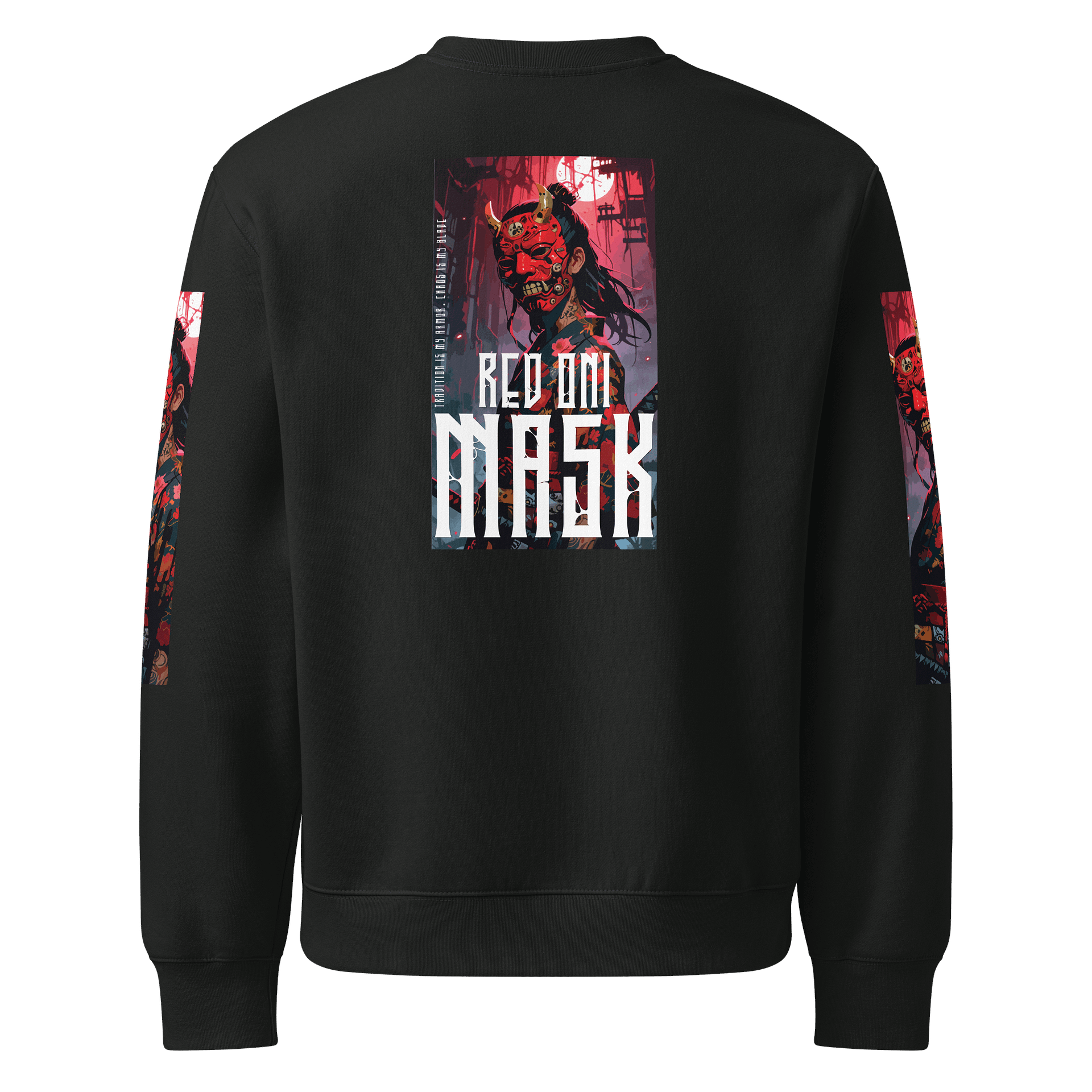 Menacing Oni Red Oversized Sweatshirt product image (2)