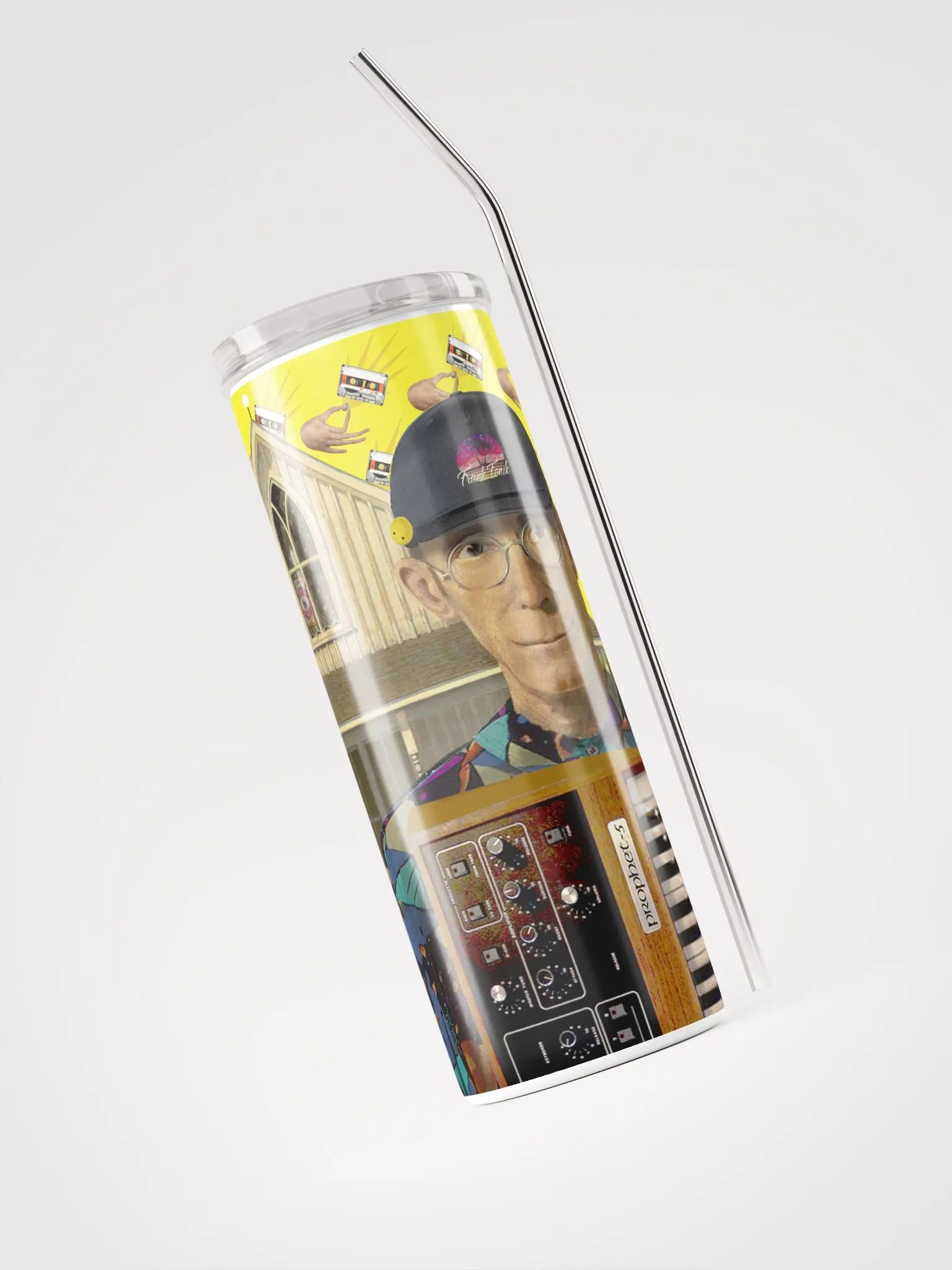 American Prophet by Frank Fonik (Sequential Prophet 5), Techno EDM Stainless Steel Tumbler product image (4)