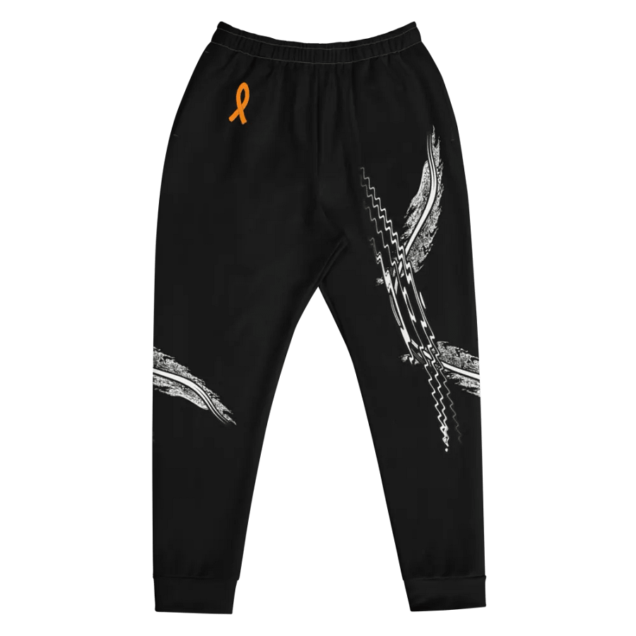 White HApex Gear White Logo Cancer Awareness Orange Ribbon. Black Recycled Men's Joggers product image (9)