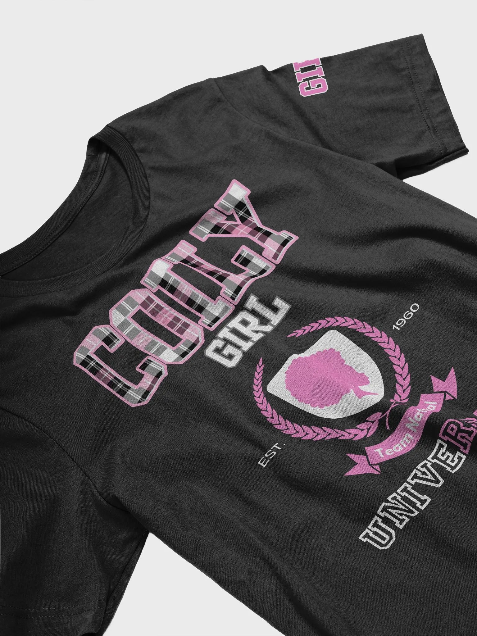 Coily Girl University Tee (Plaid) product image (8)
