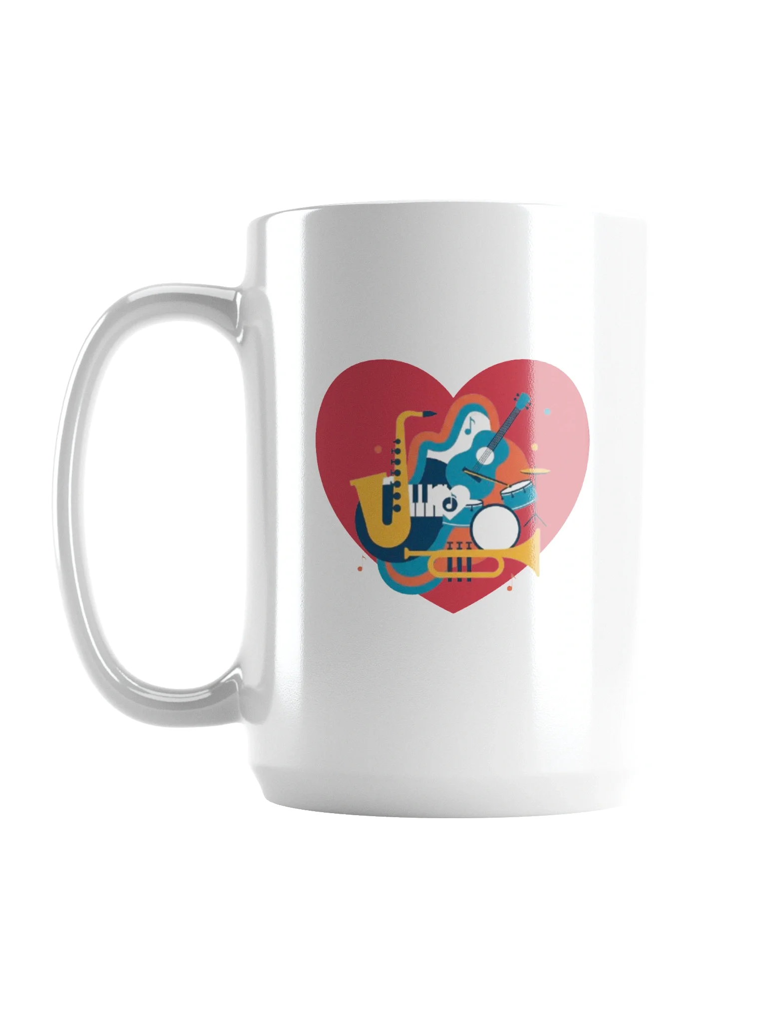 Vibrant Abstract Music Heart - Retro Jazz Instruments Design for Musicians & Art Lovers product image (1)