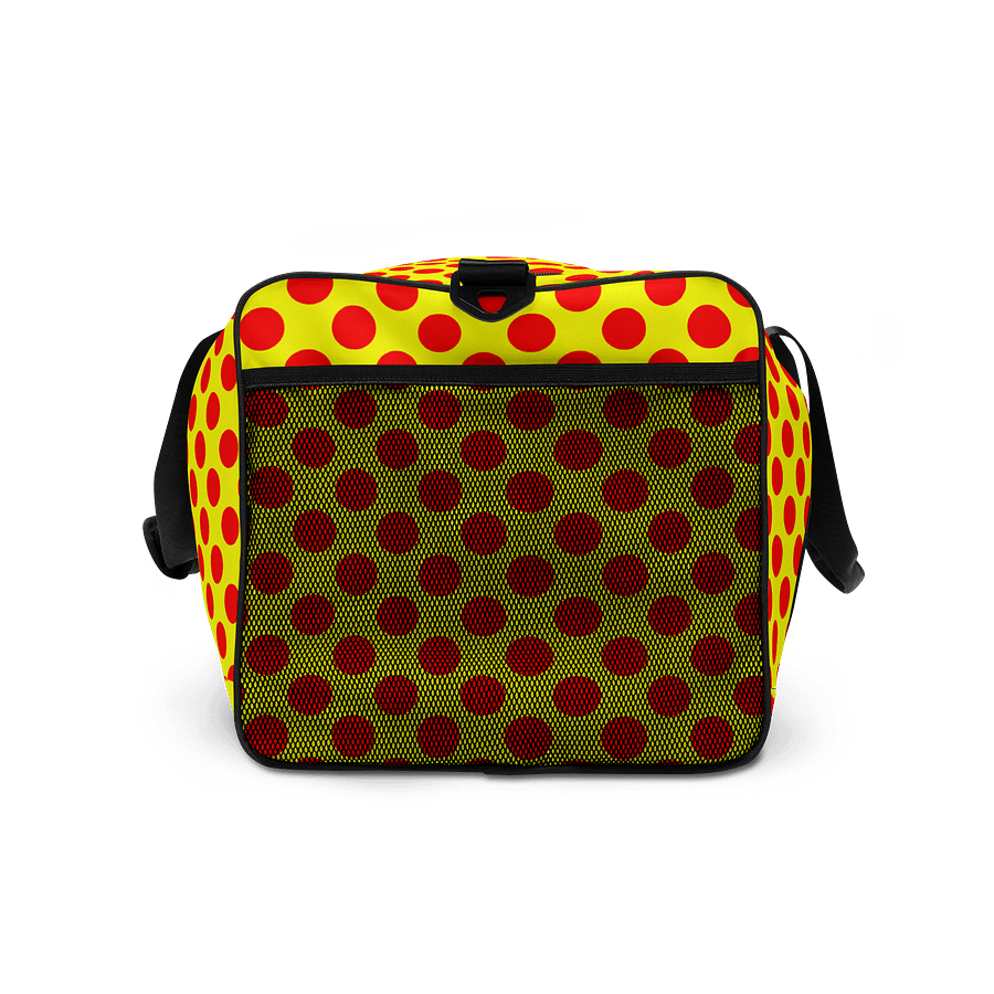 Red Polka Dots on Yellow Duffle Bag product image (8)