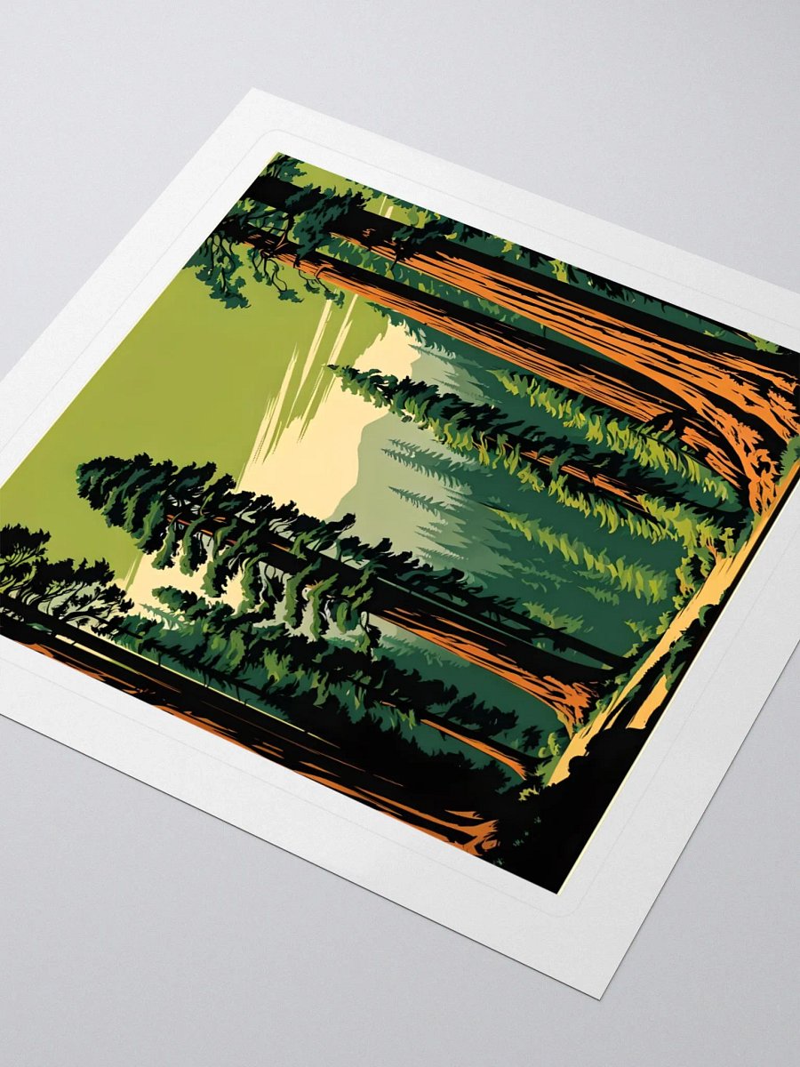 Retro Style Giant Sequoia Forest Sticker product image (3)