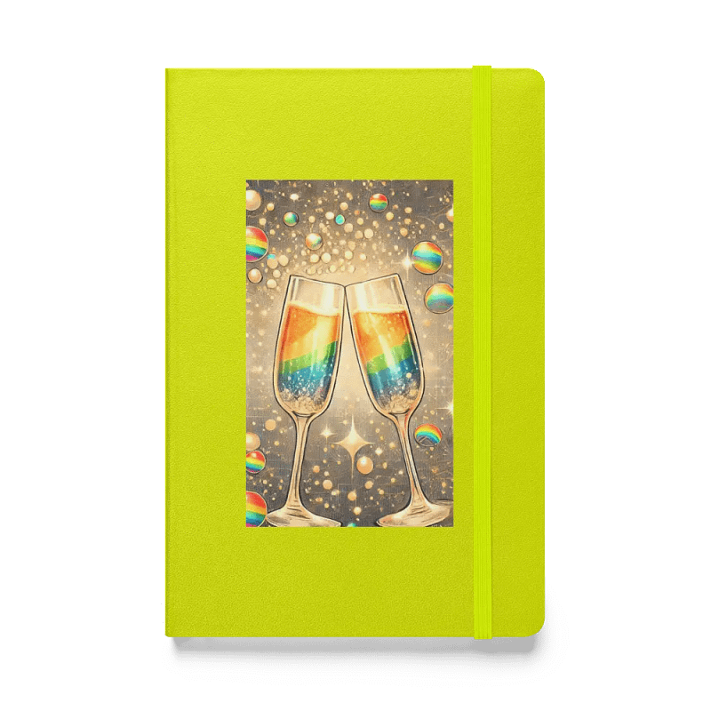 Rainbow Champagne Celebration Journal / Guestbook - LIME