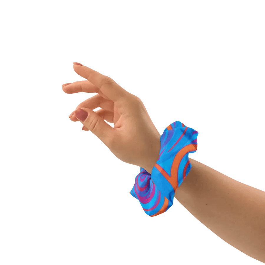 Funky Blue Dreams Liquid Tie-Dye Scrunchie product image (8)