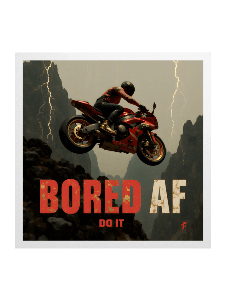 Mountain Moto Art Print – Bored AF Adventure Sticker product image (3)