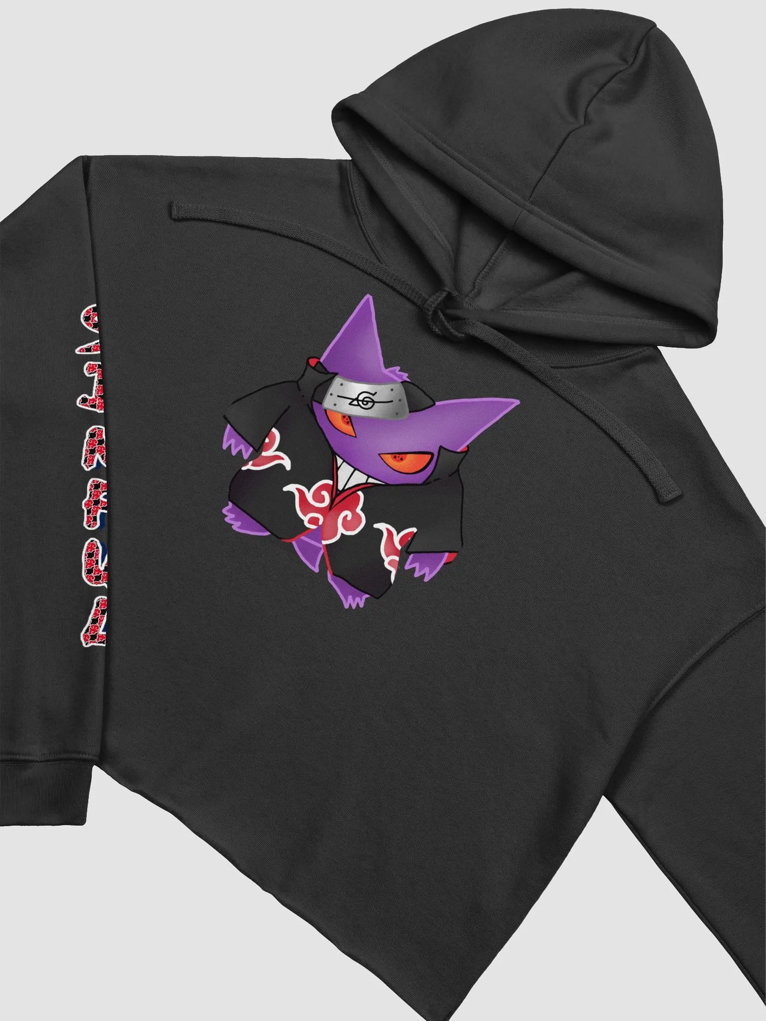 Gengar X Itachi (akatsuki) Bella+Canvas Fleece Crop Hoodie product image (3)