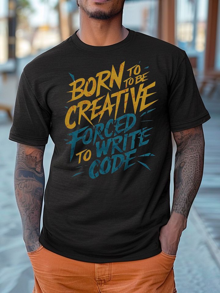 Born To Be Creative Forced To Write Code Unisex T-shirt product image (1)