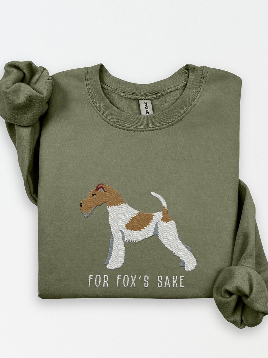 For Fox's Sake Sweatshirt (Embroidered) of a Wire Fox Terrier product image (1)