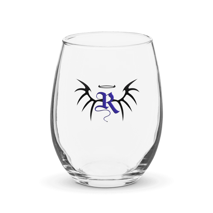RafaZafar Logo Stemless Wineglass (blue) product image (1)