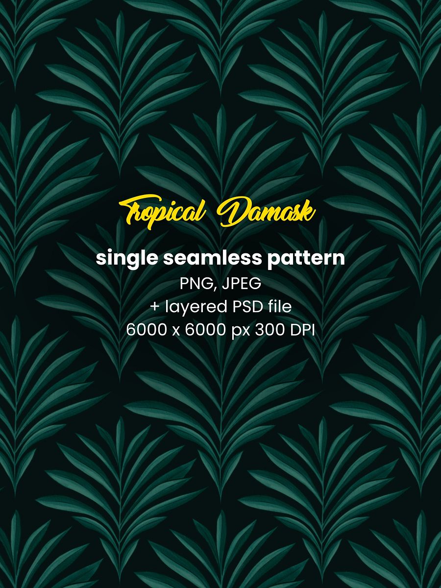 Tropical Damask PSD Layered Single Seamless Pattern product image (4)